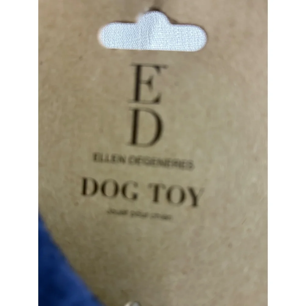 ED Ellen DeGeneres Owl Plush Squeaky Rope Dog Toy Joy Navy Burlap ETY-0025